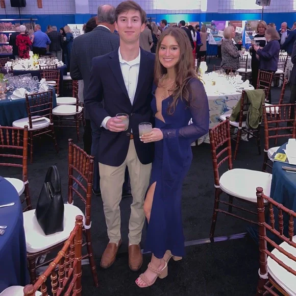 ASOS Midi Flowy Long Sleeve Cutout Dress in Navy - Picture 5 of 8